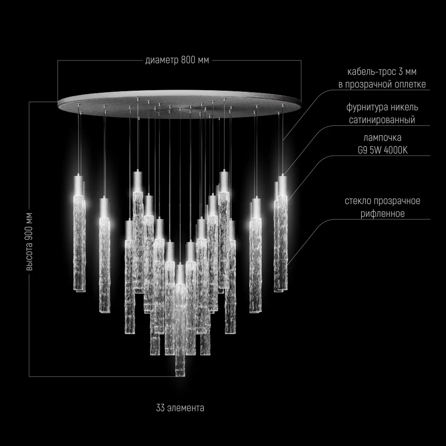 Dizajnerski luster „Led 33“