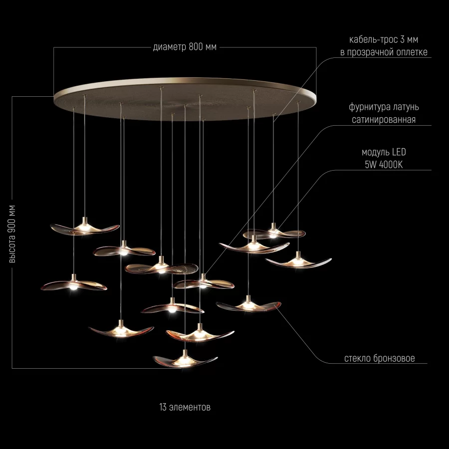 Dizajnerski luster „Eklips 13“